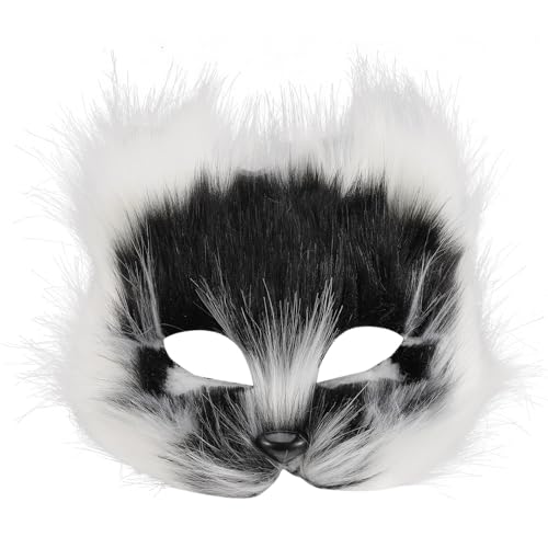 WOFASHPURET Füchse-Maske, Halloween-Maskerade-Tiermaske, Plüsch Katze Halbes Gesicht Masken, Neuartige Fuchs-Imitat-Maske Für Maskerade-Kostüm Karneval Ostern Cosplay von WOFASHPURET