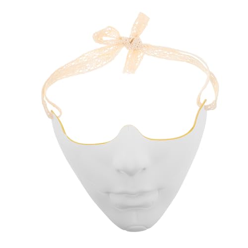 WOFASHPURET Halbe Gesichtsmaske Im Mechanischen Stil Für Erwachsene Dekorative Halbmaske Für Kostümpartys Gothic Design Geeignet Für Männer Und Frauen Neue Matte Weiße Farbe von WOFASHPURET