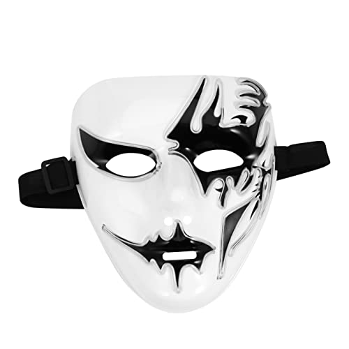 WOFASHPURET Halloween LED Vollmaske Luminous Handbemalte Maske Für Halloween Party Cosplay Und Karneval Transparente Blaue Lichtmaske Für Unvergessliche Erlebnisse von WOFASHPURET