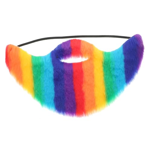 WOFASHPURET Lustiger Falscher Schnurrbart Lebensechter Bart Party Gefälschter Bart Cosplay Gefälschter Bart Simulation Schnurrbart Realistischer Schnurrbart Für Cosplay Regenbogenbart Stoff von WOFASHPURET