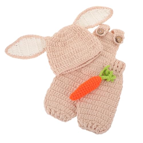 WOFASHPURET Neugeborenen Häkel Hasen Outfit mit Verstellbaren Trägern Handgefertigtem Overall und Karotten Accessoire für Fotoshootings Süßes Babykostüm für Jungen und Mädchen WOFASHPURET Neugeborenen Häkel Hasen Outfit mit Verstellbaren Trägern Handgefertigtem Overall und Karotten Accessoire für Fotoshootings Süßes Babykostüm für Jungen und Mädchen von WOFASHPURET