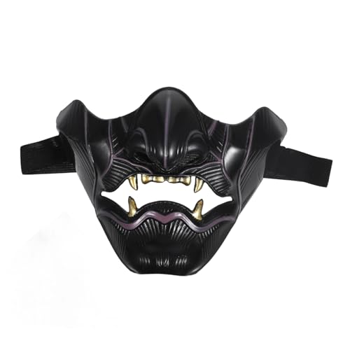 WOFASHPURET Prajna Halbmaske Halloween Maske für Karneval Schaf-Maske Kostüm Maske für draußen hallowen masks mundschutzmasken demon mask Party-Maskerade-Masken Masken Dekore Plastik Black von WOFASHPURET