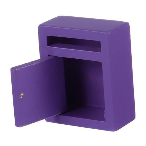 WOFASHPURET Puppenhaus Briefkasten Dekoration Mini-briefkasten Wohnaccessoires Kleine Briefkastenverzierung Haushaltswaren Möbel Miniatur Holz Kind Statue Altmodisch Violett von WOFASHPURET