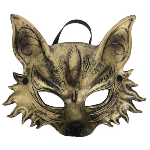 WOFASHPURET Wolfsmaske d Maske goldene maske Verkleidung Halloween realistische maske Fasching Maske Party-Wolf-Maske Halloween-Werwolf-Maske gruselige Maske Halloween-Cosplay-Maske Pu von WOFASHPURET