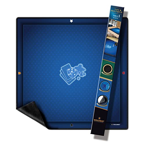 WOGAMAT Offiziell – Multigaming-Teppich, Blau, 60 x 60 cm, für Kartenspiele, Würfel, Gesellschaftsspiele – Neopren, leise, dick, waschbar, rutschfest, luxuriöses Finish. von WOGAMAT