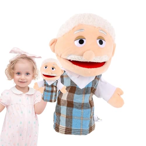 Handpuppen für Kinder,Puppen für Kinder | Großvater Plüschpuppen | Familien-Handpuppen, Plüsch-Handpuppen für Mama und Papa, Bruder und Schwester, Rollenspiel-Spielzeugpuppen für Kinder von WOGXN