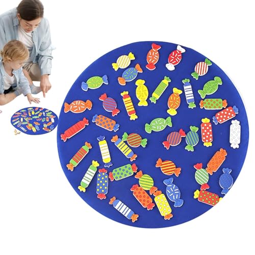 Passende Spielzeuge, Form-Matching-Spiel - Holzbrettspiel, passendes Spielzeug für Kleinkinder, Erinnerungsspiel,Passendes Spiel, sensorisches Lernspielzeug, Finden Sie Bonbonform und Farbe für Kinder von WOGXN