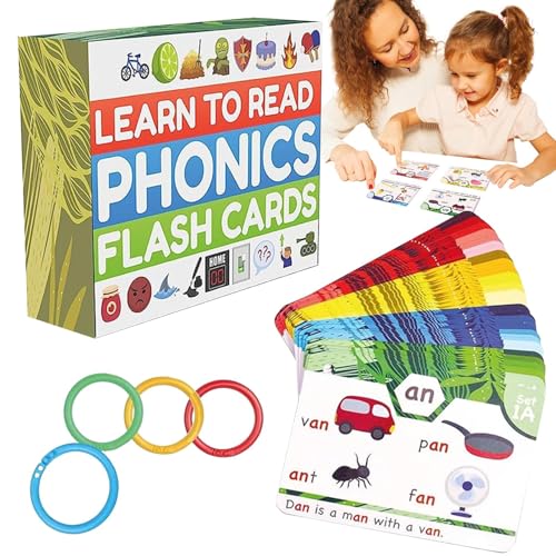 Phonics-Lernkarten - Karteikarten zum Lesen von Rechtschreibung - Talking Phonics Flash Cards Lustiges Spiel für Kinder | Bildungsaktivität zu Hause und in der Schule Lesen Lernen für Arbeitszimmer von WOGXN