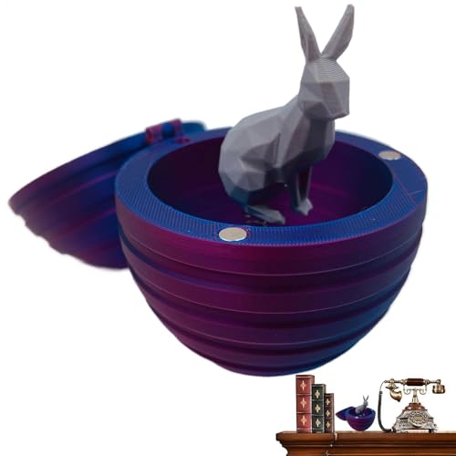 WOGXN Kleines Ei mit 3D-Druck,Kleine 3D-gedruckte Eier - Süßes Hasenei - 3D-gedruckte Tiere Spielzeug Hase Ei Figur Ornamente für Heimdekoration für Erwachsene Ostern von WOGXN