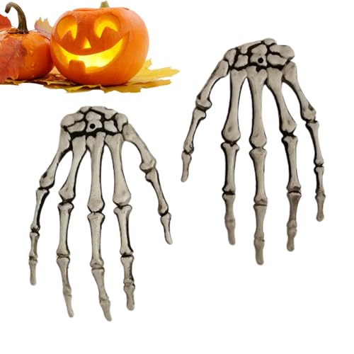 WOGXN Skeletthände,Skeletthand,2 gruselige Handknochen-Requisiten | Halloween Skelett Hände Modell realistische gefälschte menschliche Hände für Zombie Party Dekor von WOGXN