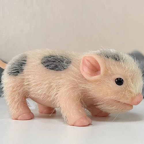 Weiche Silikon Schwein Figuren - 5 Zoll Realistisches Schwein Puppe, Haustier-Schwein Figuren, Weiche Ganzkörper Silikon Plüschtierpuppe Schwein Weiche Realistische Tierfiguren Geschenke(B#) von WOGXN