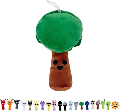 WOHAKUGX Sprunki Plush Toy,Sprunki Music Game Characters Plush Doll,Soft Stuffed Animal Pillow Birthday Halloween Christmas Choice for Game Fans and Friends Birthday Present (Mr Tree) von WOHAKUGX