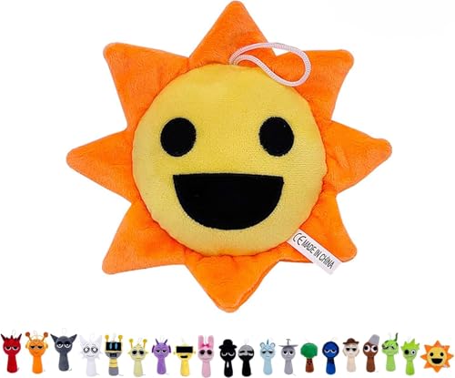 WOHAKUGX Sprunki Plush Toy,Sprunki Music Game Characters Plush Doll,Soft Stuffed Animal Pillow Birthday Halloween Christmas Choice for Game Fans and Friends Birthday Present (Mr Sun) von WOHAKUGX