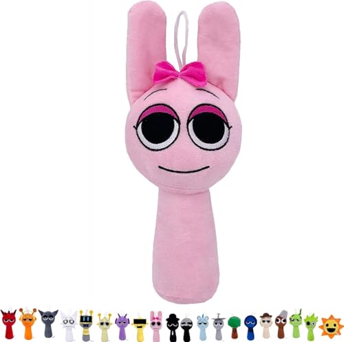 WOHAKUGX Sprunki Plush Toy,Sprunki Music Game Characters Plush Doll,Soft Stuffed Animal Pillow Birthday Halloween Christmas Choice for Game Fans and Friends Birthday Present (Pinki) von WOHAKUGX