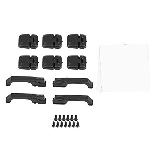 4 PCS Schwarz Kunststoff Auto Tür Scharnier & 4 PCS Türgriff, Tür Scharniere Und Türen Griffe Fit Für Traxxas -4 1:10 RC Crawler von WOHPNLE