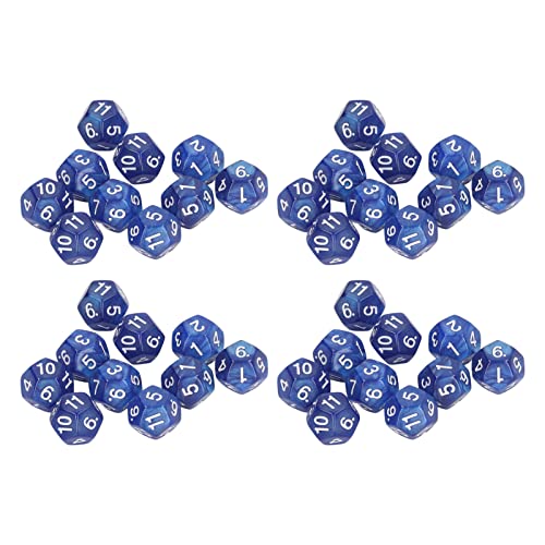 40pieces Dice Set, farbige Spiel Bulk -Würfel Polyedrischwürfel, farbenfrohe Würfel 12 -Seiten -Würfel für Unterricht im Klassenzimmer, Brettspiel, Spielen, Rollen (Blau) von WOHPNLE