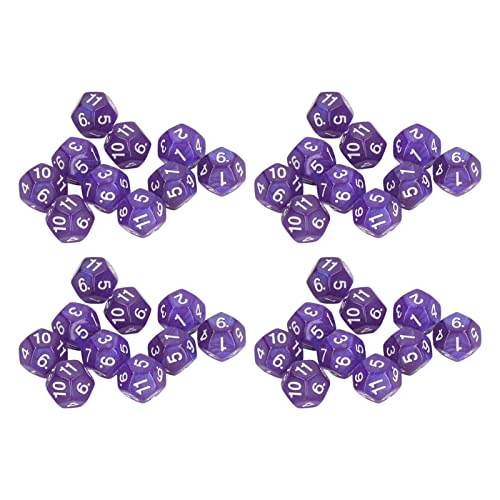 40pieces Dice Set, farbige Spiel Bulk -Würfel Polyedrischwürfel, farbenfrohe Würfel 12 -Seiten -Würfel für Unterricht im Klassenzimmer, Brettspiel, Spielen, Rollen (Lila) von WOHPNLE