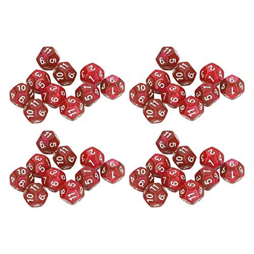 40pieces Dice Set, farbige Spiel Bulk -Würfel Polyedrischwürfel, farbenfrohe Würfel 12 -Seiten -Würfel für Unterricht im Klassenzimmer, Brettspiel, Spielen, Rollen (Rot) von WOHPNLE