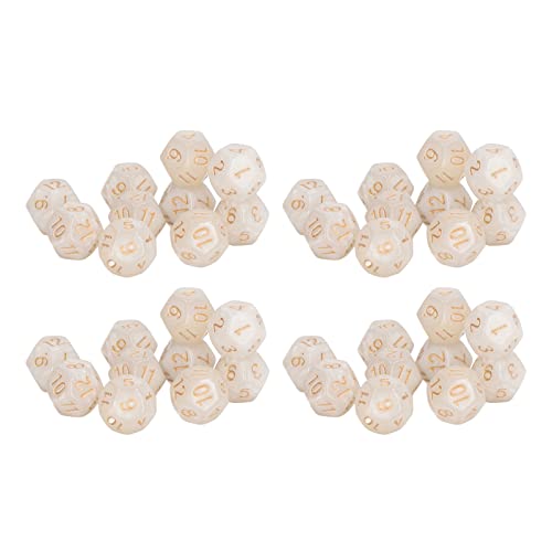 40pieces Dice Set, farbige Spiel Bulk -Würfel Polyedrischwürfel, farbenfrohe Würfel 12 -Seiten -Würfel für Unterricht im Klassenzimmer, Brettspiel, Spielen, Rollen (Weiß) von WOHPNLE