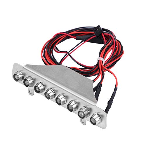 WOHPNLE 8 LEDs RC Auto Lichter, Lichtleiste Weiß Rot Rücklicht Lampe Zubehör Teil Für TRAXXAS UDR 1/7 Truck RC Auto von WOHPNLE