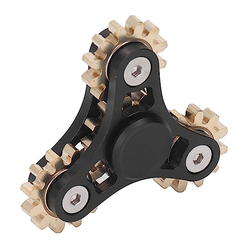 Fidget-Spielzeug, 4 Gänge, Metall, Fidgit-Spielzeug, Angst-Getriebe, Verknüpfung, Fidget-Gyro-Spielzeug für Teenager, Gear Fidget-Spielzeug, Tri-Fidget-Gyro, Stressreduzierer (Schwarz) von WOHPNLE