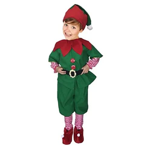 Kinder Weihnachten Elfenkostüm, Elf Dress Up Santa's Helfer Kostüm Weihnachtsanzug mit Gürtelhut Elf Weihnachtskostüme für Boy Girl Cosplay Performance Kinder Weihnachten Elfenkostüm, Elf Dress Up Santa's Helfer Kostüm Weihnachtsanzug mit Gürtelhut Elf Weihnachtskostüme für Boy Girl Cosplay Performance von WOHPNLE