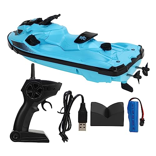 WOHPNLE 1/14 2,4G Fernbedienung Motorboot Sommer Wasser Spielzeug Kinder RC Boot für Pools und Seen (Blue) von WOHPNLE