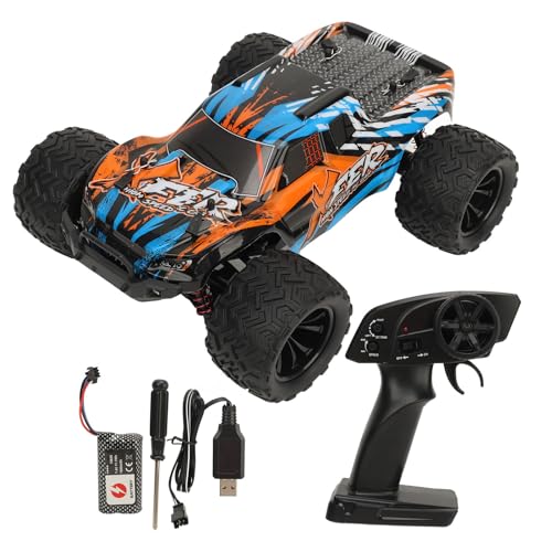 WOHPNLE 1:16 RC-Auto, 7,4 V, 1500 mAh, 40 km/h Höchstgeschwindigkeit, Doppelmotor-Antrieb, Geländewagen für Kinder und Erwachsene (Orange) von WOHPNLE