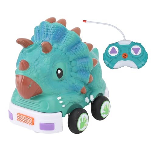 WOHPNLE Fernbedienung Dinosaurier Auto Multifunktionale Sicherheit Anti Kollision RC Dinosaurier Auto Spielzeug mit Licht und Musik (Triceratops) von WOHPNLE