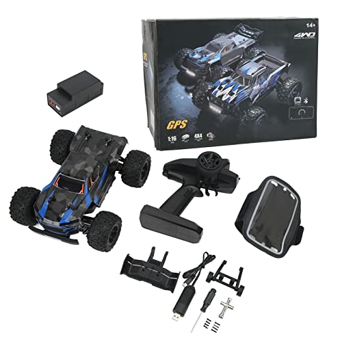 WOHPNLE GPS RC Auto 1:16 4WD Blau High Speed ​​2,4 GHz Fernbedienung Off Road RC Truck für Kinder über 14 (1 Battery) von WOHPNLE