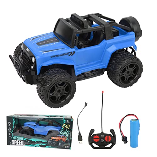 WOHPNLE Geländewagen im Maßstab 1:16 mit leichten Soundeffekten, rutschfesten Reifen, 2,4 GHz omnidirektionales RC-Auto für Kinder ab 3 Jahren (Blue) von WOHPNLE