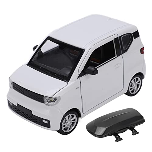 WOHPNLE Mini-EV-Automodell, 1:24, Legierung, Druckguss, Miniatur-Rückziehauto, Spielzeug mit Dachkoffer, Modell für Kinder über 3 Jahre (White) von WOHPNLE