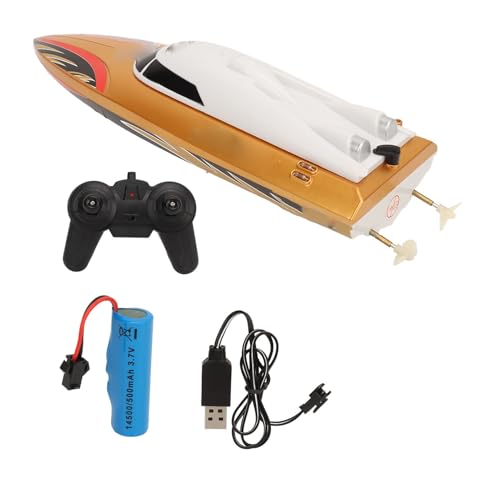 WOHPNLE RC-Boot, 2,4 GHz, hohe Geschwindigkeit, große Reichweite, mit wiederaufladbarem 500-mAh-Akku, ferngesteuertes Wasserspielzeug für Pools, Seen, Kinder von WOHPNLE