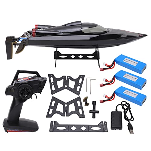 WOHPNLE RC-Rennboot, elektronische Kunststoffkomponenten, 11,1 V, 1800 mAh, wiederaufladbares RC-Boot für Pool, See, Teich für 14 Personen (Triple Batteries (Included)) von WOHPNLE