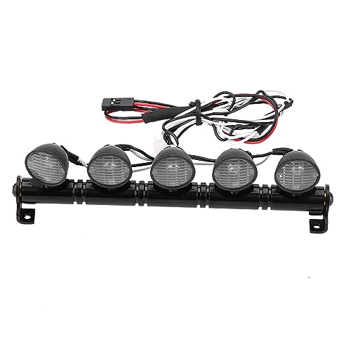 WOHPNLE Rc-Autoleuchten, 5 LEDs Rc-Lichtleiste Metall Rc-LED-Leuchten Zubehör Rc-Lichtsatz Langlebige Rc-Scheinwerferlampe Für Axail Scx10 Rc-Auto von WOHPNLE