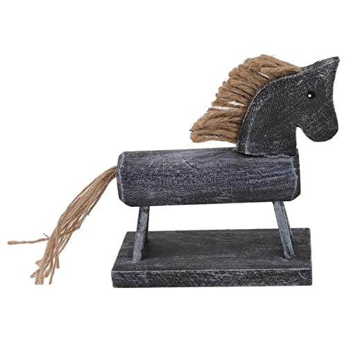 WOHPNLE Wooden Horse Figurine,Children's Educational Horse Riding Toys,Handmade Wood Crafts Desktop Wooden Retro Home Room Decoration von WOHPNLE