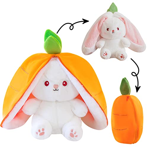 WOKICOR Hase Kuscheltier Plüschtiere Karotten Osterhase Plüsch Kuscheltier Versteckspiel Hasen Kuscheltiere Karotten Plüsch Ostergeschenke Für Kinder, Jungen, Mädchen (18cm hoch) von WOKICOR