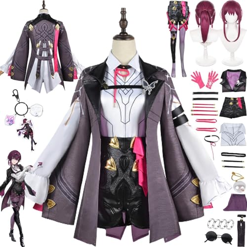 WOLWES Honkai Star Rail Kafka Cosplay Kostüm Outfit Spielcharakter Uniform Komplettset Halloween Party Dress Up Anzug für Frauen Mädchen von WOLWES