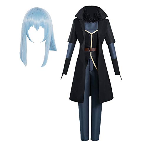 WOLWES That Time I Got Reincarnated as a Slime Anime Cosplay Kostüm Mann Frauen Rimuru Tempest Cosplay Perücke Hose Jacke Outfit Uniform Anzug Unisex Halloween Party von WOLWES