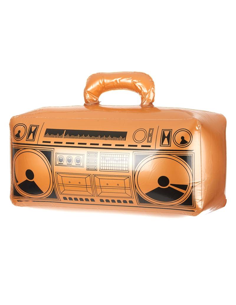 Aufblasbares Radio Ghettoblaster orange-schwarz von KARNEVAL-MEGASTORE