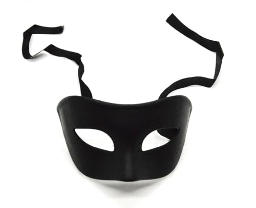 WONDERFUL Schwarze venezianische Maske für Partys, Karnevalsmaske mit Bändern, Kostümzubehör für Erwachsene von WONDERFUL