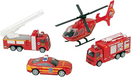 WONDERKIDS Feuerwehr Set 4 Retrofriktion Fahrzeuge von WONDERKIDS