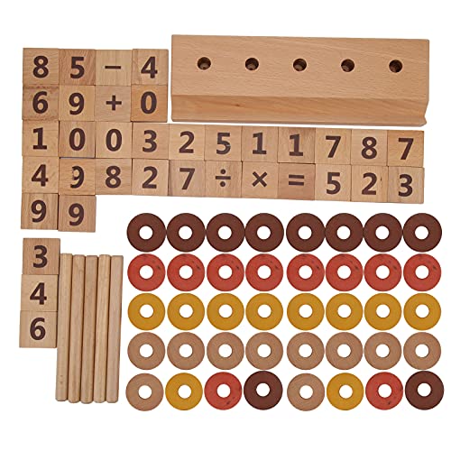 WONZHEC Children Wooden Blocks and Rings Stacking Toys Number Counting Learning Education Toy von WONZHEC