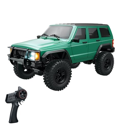 WONZHEC Fernbedienungsauto, 2,4 GHz 4WD wiederaufladbare elektrische Offroad-Fahrzeug mit LED-Leuchten 3 Batterien, 1:18 Autospielzeuggeschenk für Jungen Mädchen Kinder, Silbergrau (1 Batterie) von WONZHEC