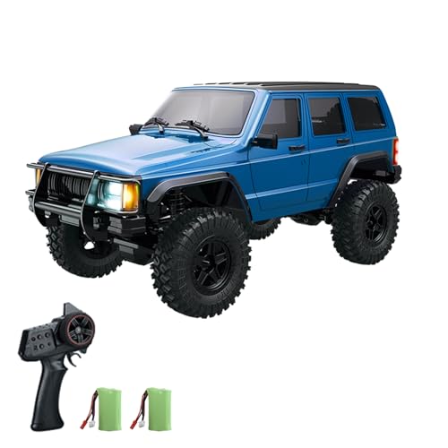 WONZHEC Fernbedienungsauto, 2,4 GHz 4WD wiederaufladbare elektrische Offroad-Fahrzeug mit LED-Leuchten 3 Batterien, 1:18 Autospielzeuggeschenk für Jungen Mädchen Kinder, Silbergrau (2 Batterie) von WONZHEC