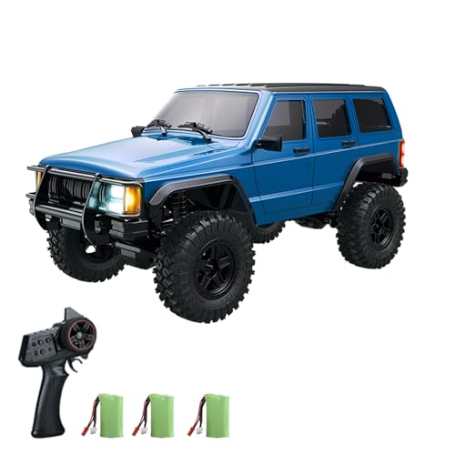 WONZHEC Fernbedienungsauto, 2,4 GHz 4WD wiederaufladbare elektrische Offroad-Fahrzeug mit LED-Leuchten 3 Batterien, 1:18 Autospielzeuggeschenk für Jungen Mädchen Kinder, Silbergrau (3 Batterie) von WONZHEC