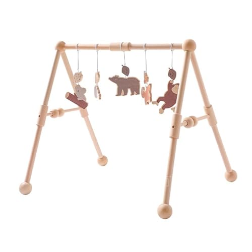 WONZHEC Holz-Spielbogen für Babys | Baby-Gym | Holz-Spieltrapeze Schaukel Trapeze Holz-Spieltrapeze Spielbogen für Babys - Wald-Serie von WONZHEC