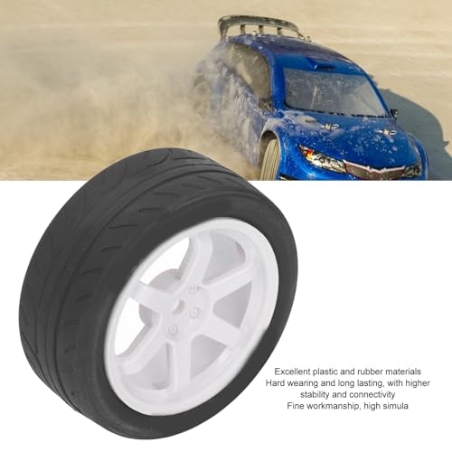 WONZHEC RC -Autorreifen Gummi -Kunststoff -Universalräder Tt01 TT02 XV01 XV02 1/10 Fernbedienung Fahrzeug Drifting Stunt Racing (Weiß) von WONZHEC