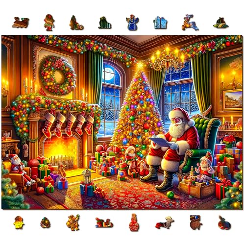 WOODEN.CITY 1000 Teile Weihnachtspuzzle für Erwachsene - Die Magie von Heiligabend Urlaub Puzzle, Winterpuzzle 1000 Teile, Perfekte Weihnachtsdeko - Premium Qualität, Made in EU von WOODEN.CITY