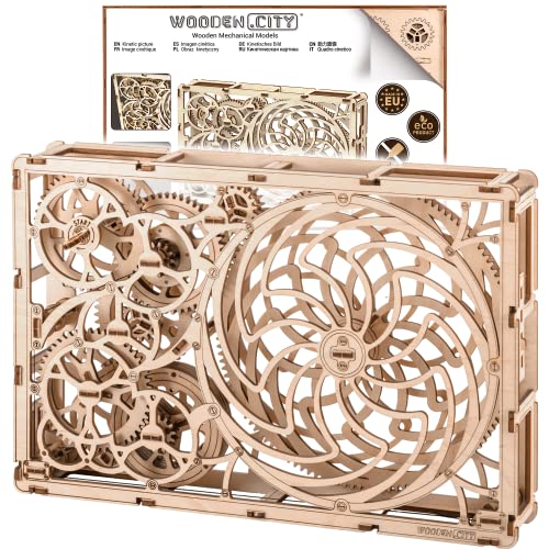 WOODEN.CITY Holzpuzzle - Kinetisches Bild - Offener Mechanismus - Geburtstag Jugendliche und Erwachsene - 3D Puzzle DIY Spielzeug - Laser Cut - Mechanischer Modellbausatz zum Bauen von WOODEN.CITY